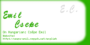 emil csepe business card